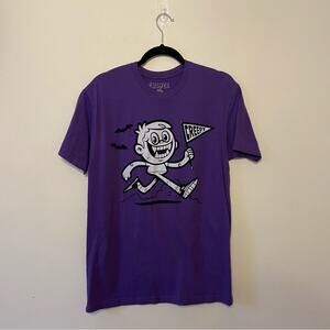 Creepy Co. M SHORT SLEEVE T-shirt spooky vampire bat purple white horror